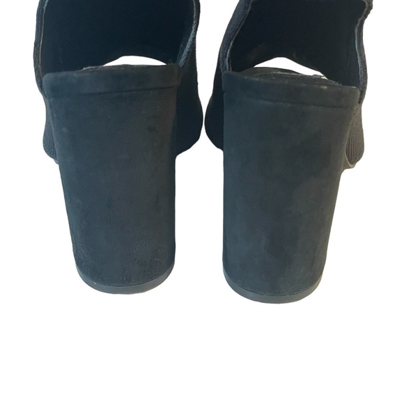 Steve Madden Black Neoprene Stretch Open Toe Ankle Bootie Block Heel Shoes Sz 6 - Picture 7 of 10